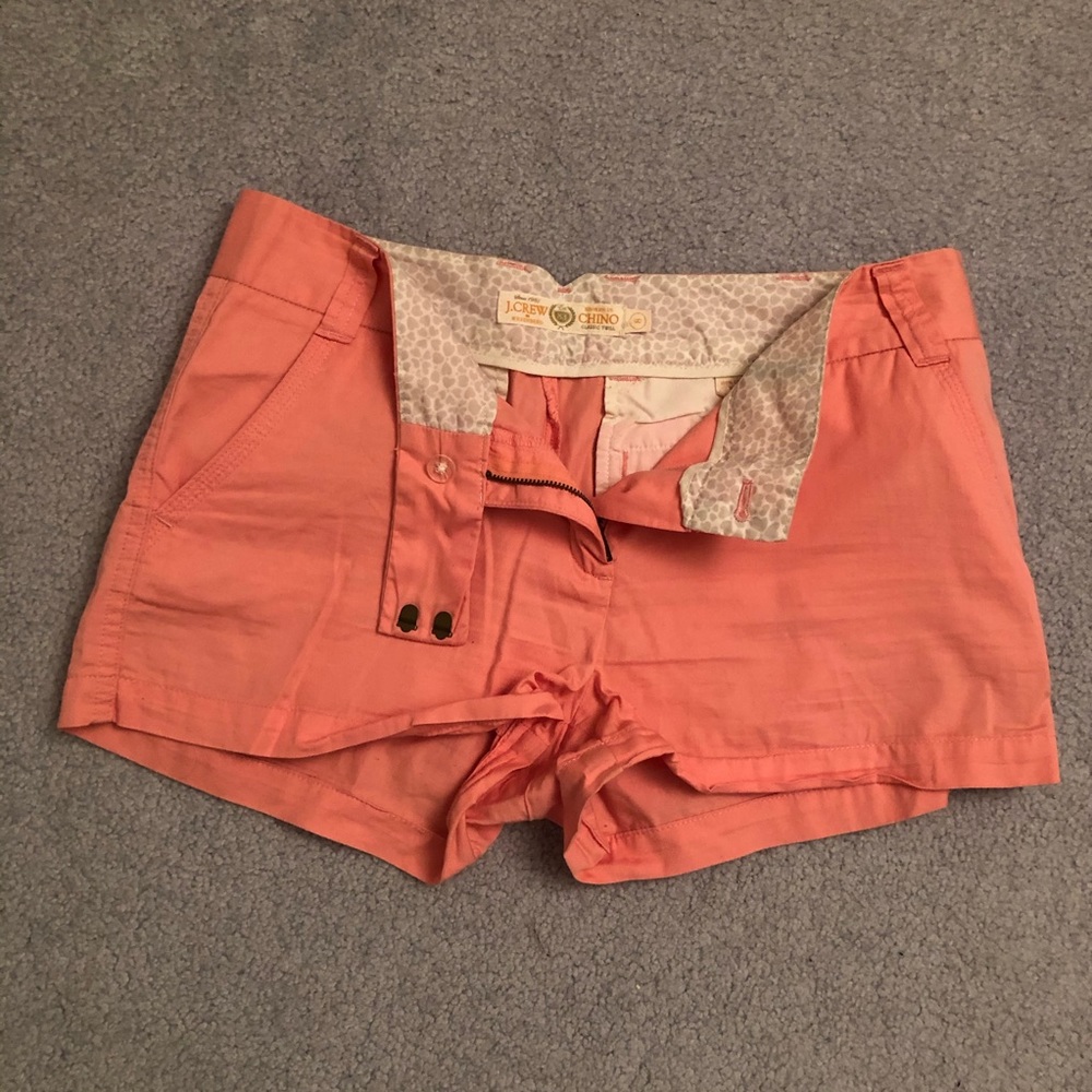 Jcrew coral chino shorts
